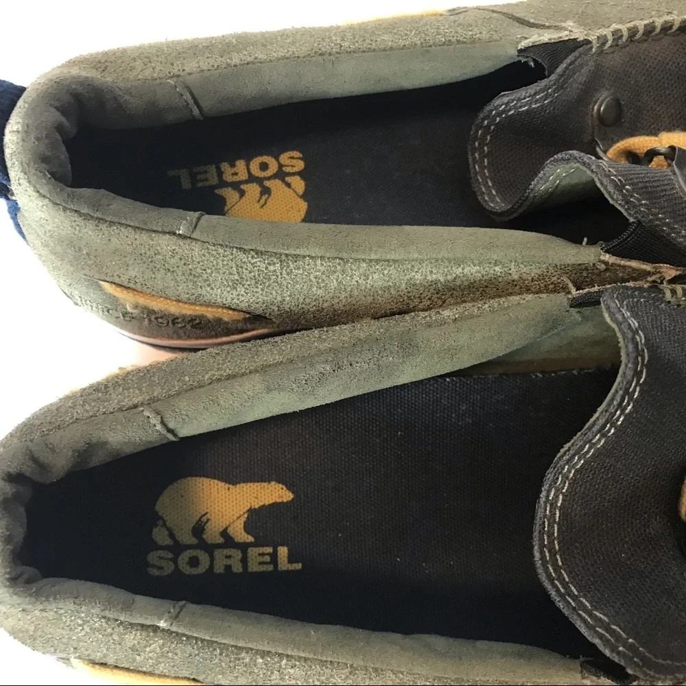 Sorel Sentry Tassel Grape Leaf‎ Black Canvas Suede Boat Shoes Men Size 8